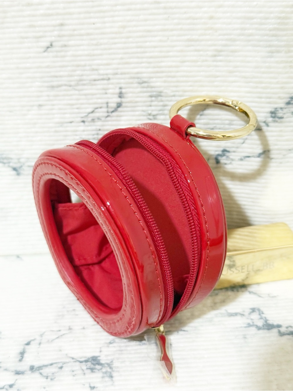 Christian Louboutin Red Patent Round Keyring Charm - Picture 3 of 7